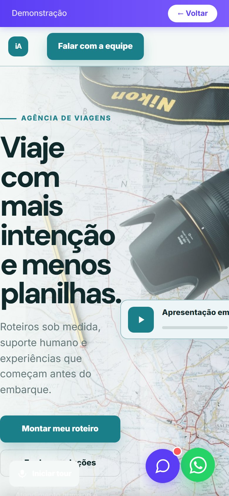 Tela do site Agência de viagem em celular