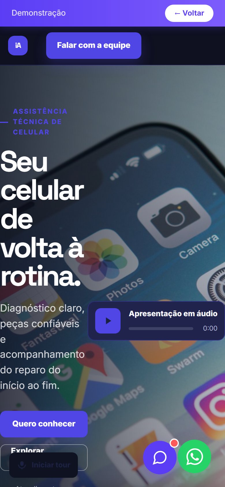 Tela do site Assistência técnica de celular em celular