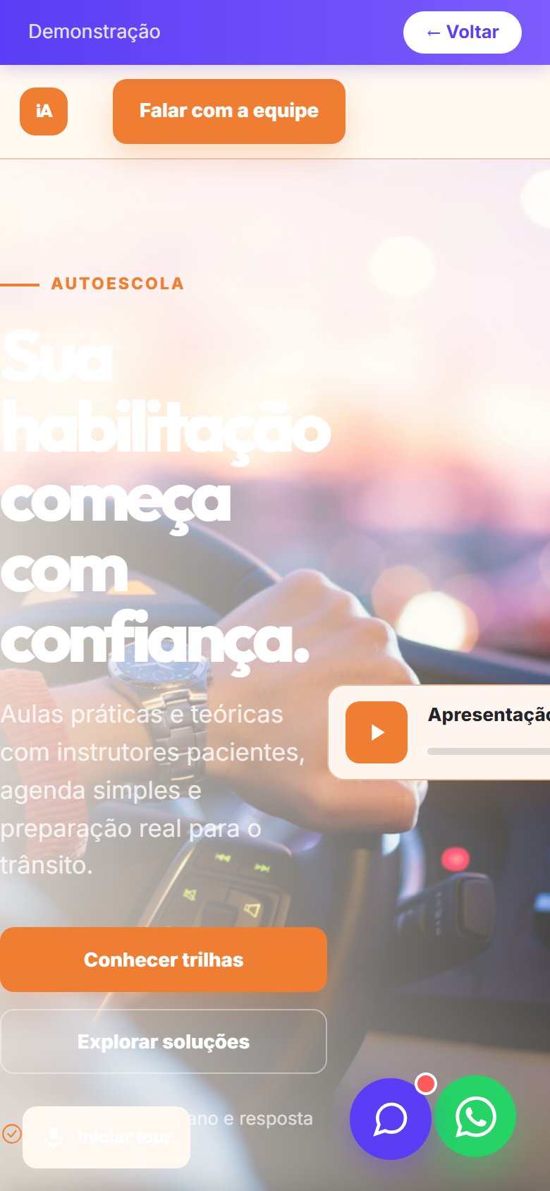 Tela do site Autoescola em celular