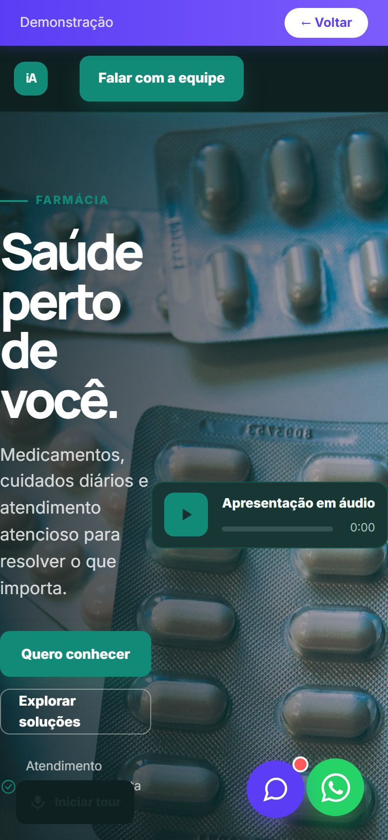 Tela do site Farmácia em celular