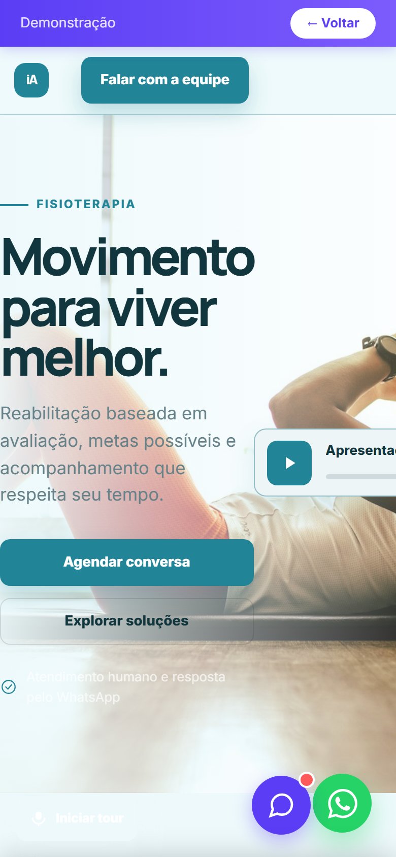 Tela do site Fisioterapeuta em celular