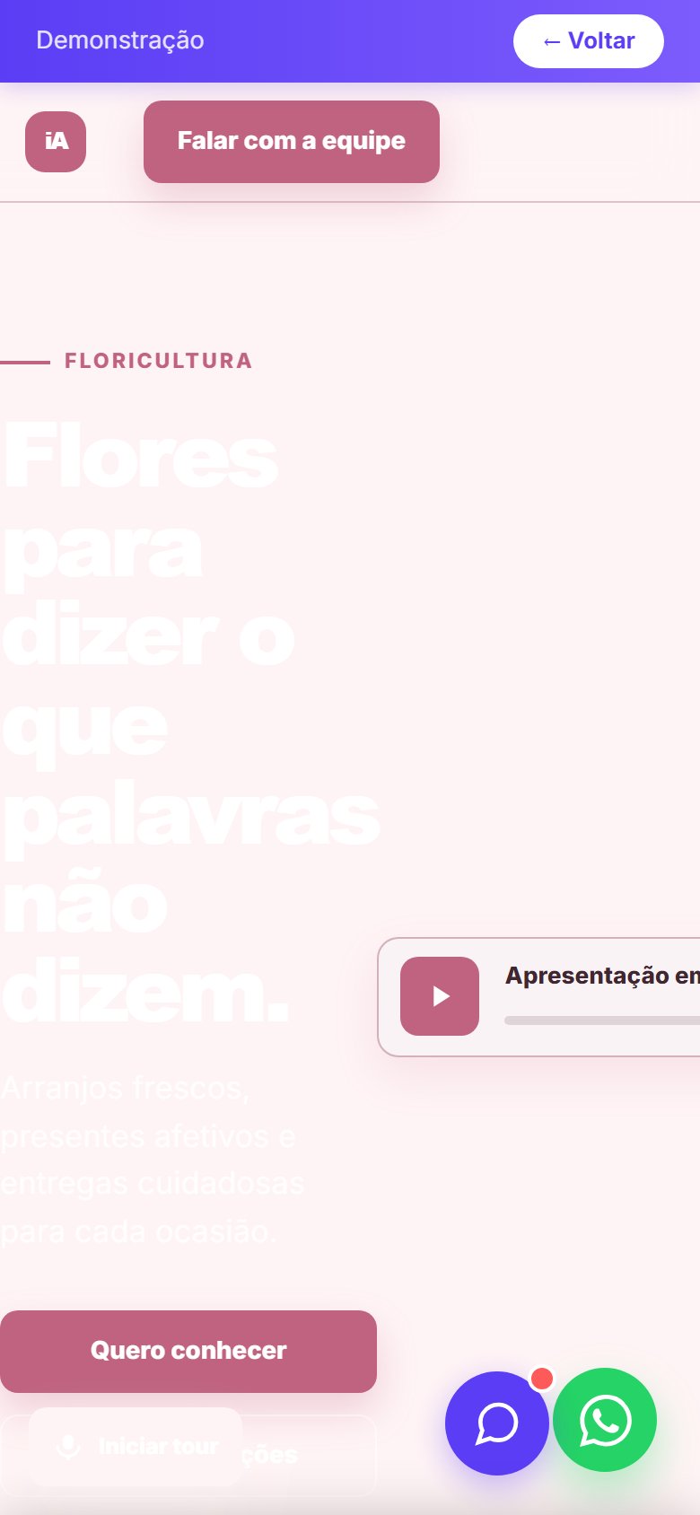 Tela do site Floricultura em celular