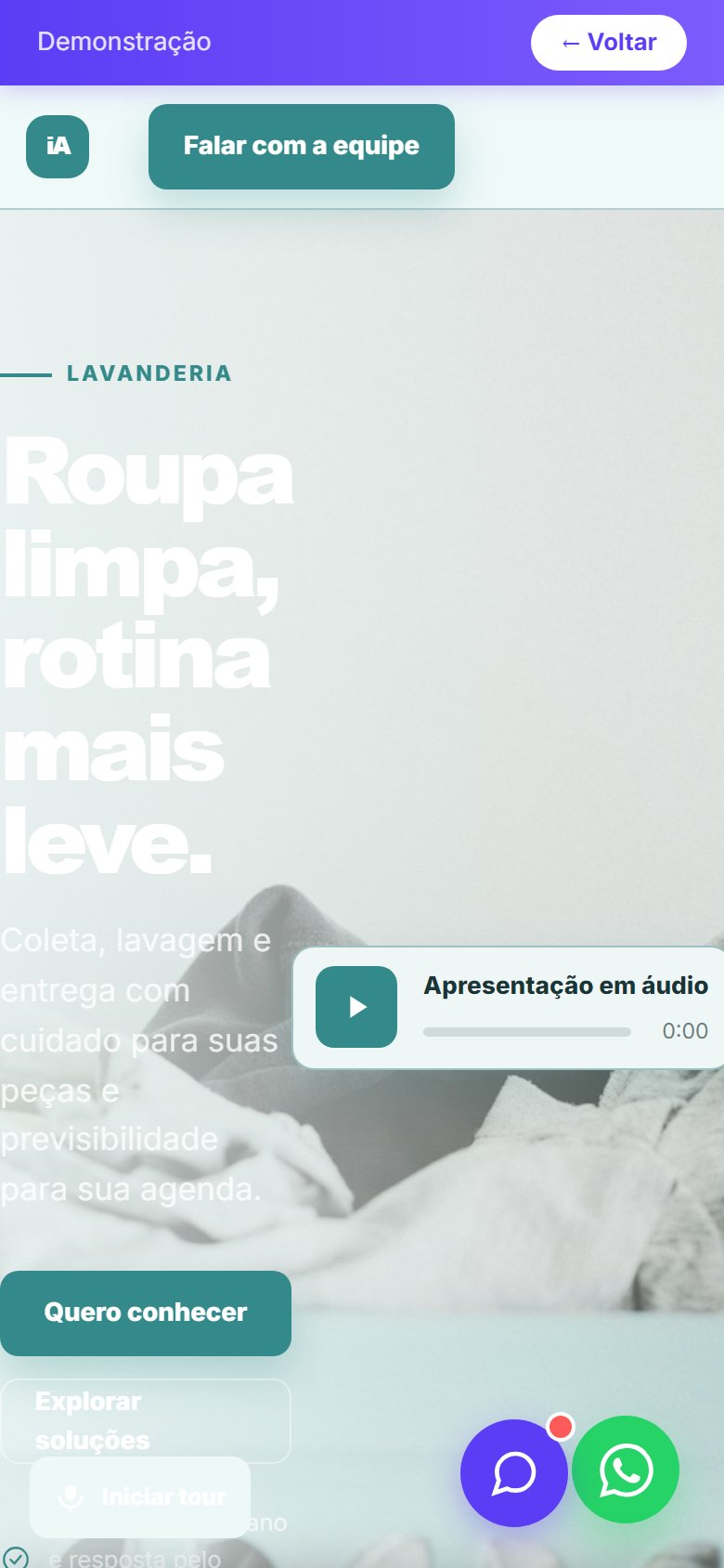 Tela do site Lavanderia em celular