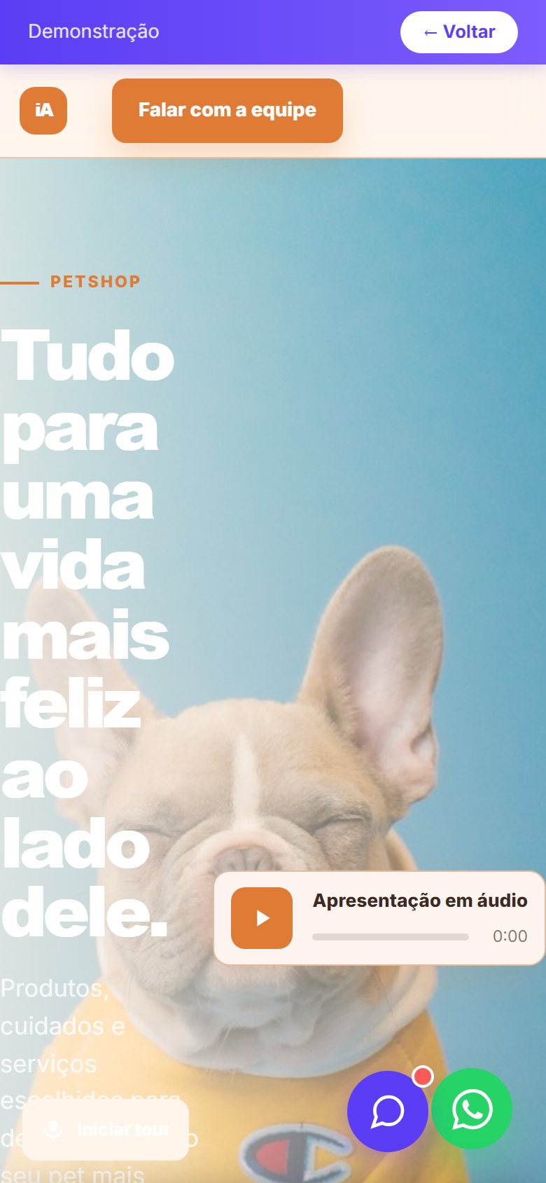 Tela do site Petshop em celular