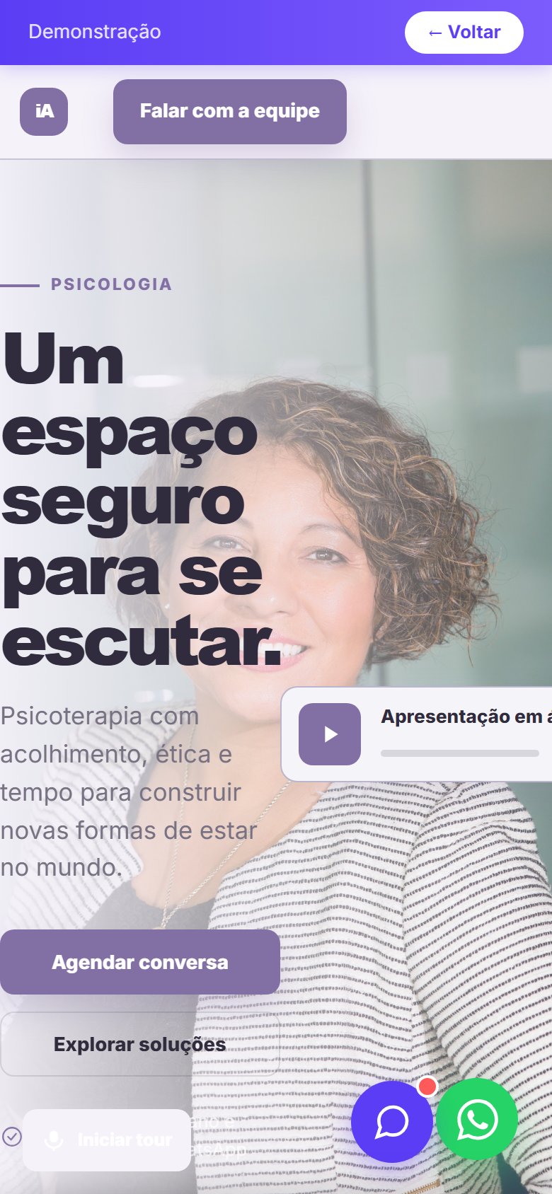 Tela do site Psicólogo em celular